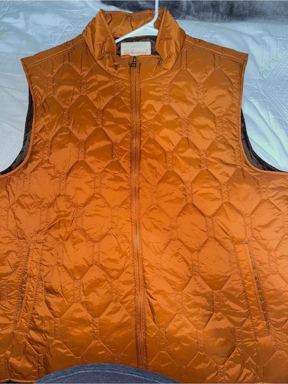 Weatherproof Quilted Zip-Up Vest in Bright Orange
